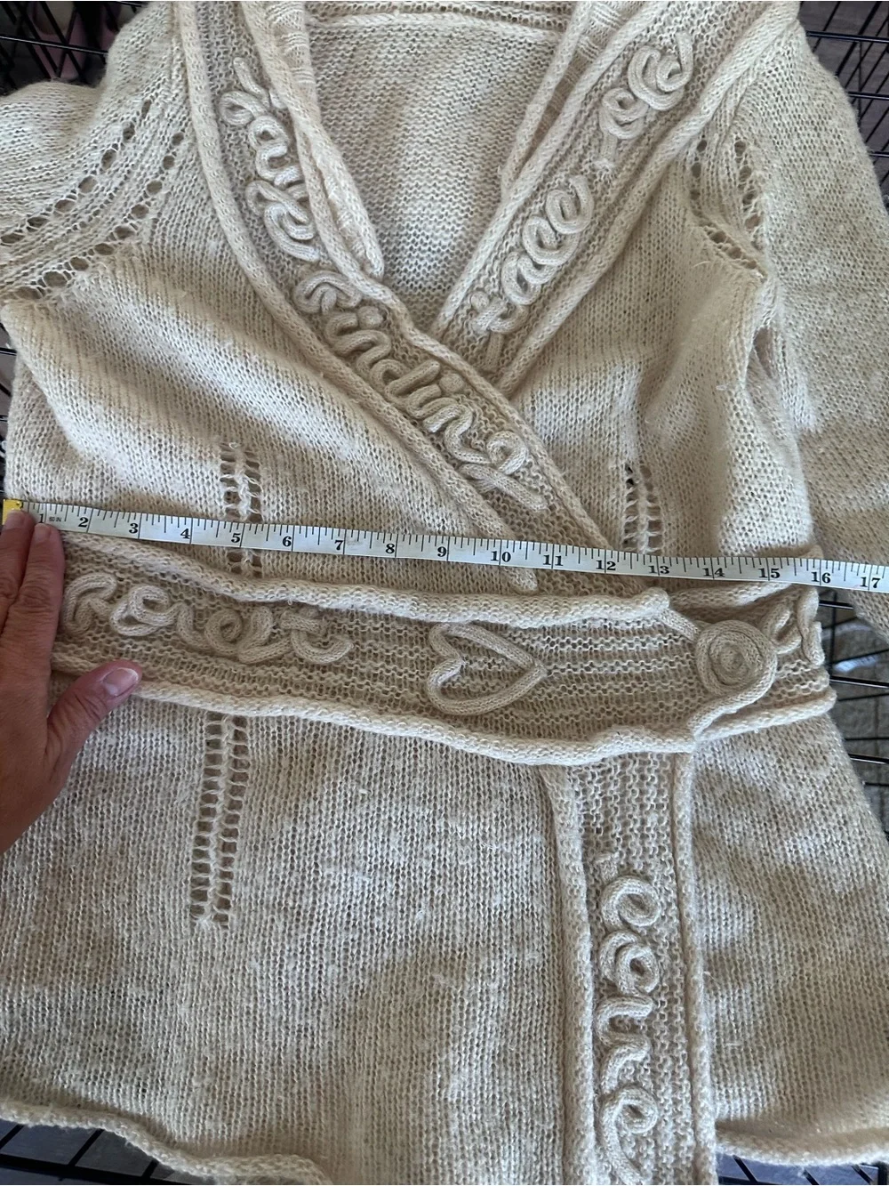 Unique Anthropologie Sleeping on Snow Cream Hooded Knit Sweater Cardigan